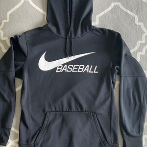 Nike Baseball Black Hoodie with White Logo